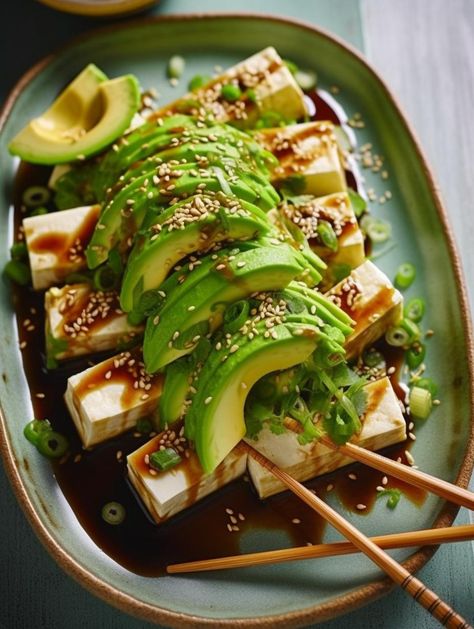 Refreshing Tofu and Avocado Bliss Tofu Avocado Salad, Tofu And Avocado, Avocado Tofu, Tofu Avocado, Asian Breakfast, Peasant Food, Meat Sweats, Diet Diary, Work Food