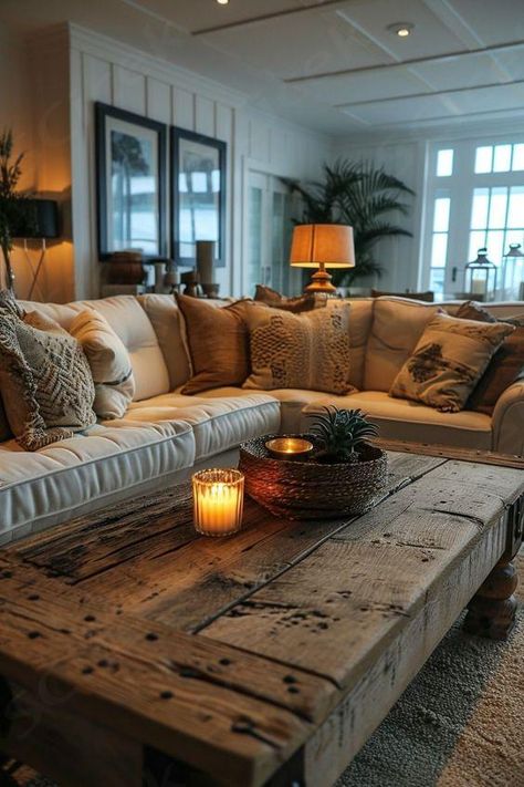 Rustic Home Decor on a Budget Affordable Ideas to Give Your Home a Cozy Makeover Everyday Living Room Decor, Country Contemporary Home Decor, Beautiful Small Homes Interior, Living Room Asthetics Beige, Country Home Inspiration, Small Ranch Living Room, Modern Rustic Farmhouse Decor, Modern Farmhouse Small Living Room, Rustic Farmhouse Living Room Decor Ideas