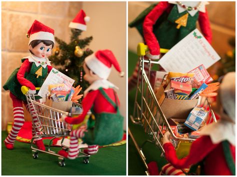 Elf On The Shelf Grocery Shopping, Elf Shopping Cart, Elf On The Shelf Shopping Cart, Forgotten Cookies, Grocery Cart, Cookies For Santa, Elf Ideas, Fun And Games, Elf On The Shelf Ideas