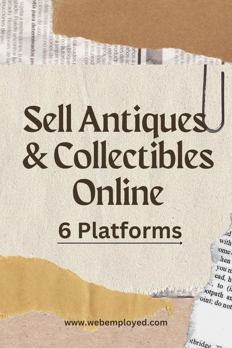 Guide that explains how to make money online by selling off old stuff like antiques and collectibles on these platfroms How To Sell Antiques, Remote Jobs No Experience, Starting Etsy Shop, Antiques Value, Typing Jobs From Home, Starting An Etsy Business, Antique Appraisal, Earn Money Online Free, Reselling Business