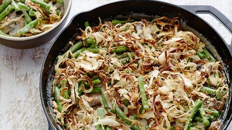 Green Bean Casserole Recipe, Greenbean Casserole Recipe, Alton Brown, Thanksgiving Recipes Side Dishes, Hash Brown Casserole, Thanksgiving Sides, Green Bean Casserole, Bean Casserole, Thanksgiving Side Dishes