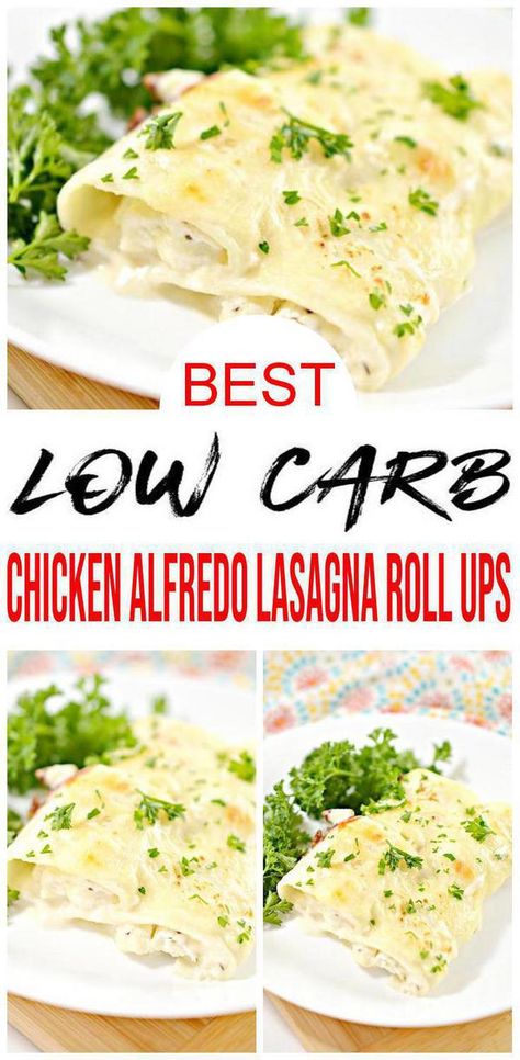 gluten free Chicken Alfredo Lasagna Roll Ups with keto pasta noodles for low carb ketogenic diet Chicken Alfredo Lasagna Rolls, Chicken Alfredo Lasagna Roll Ups, Alfredo Lasagna Rolls, Low Carb Chicken Alfredo, Alfredo Lasagna Roll Ups, Easy Lasagna Casserole, Fetuccini Alfredo, Keto Chicken Alfredo, Low Carb Pasta Recipes