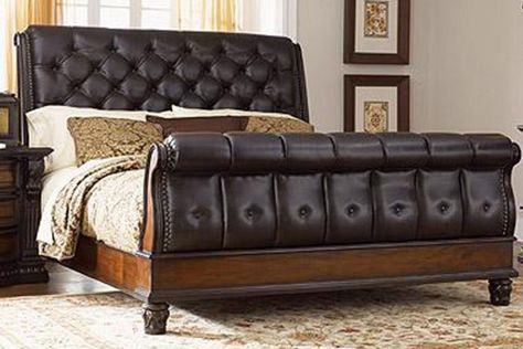 Cabernet King Sleigh Bed- Master Leather Sleigh Bed, California King Sleigh Bed, California King Bedroom Sets, King Sleigh Bed, Queen Sleigh Bed, Grand Estate, Made Bed, Upholstered Sleigh Bed, Sleigh Bedroom Set