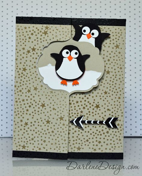 Stampin' Up! ... handcrafted card ... Wednesday’s Cards: Penguins with the Owl Punch! Stampin Up Circle Card Thinlits, Penguin Cards, Owl Punch Cards, Owl Cards, Punch Art Cards, Punch Ideas, Owl Punch, Owl Card, Video Blog