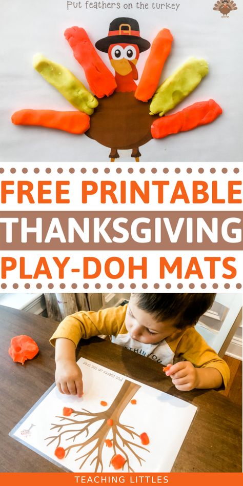 Thanksgiving Playdoh Mats - Free Printable - Teaching Littles Thanksgiving Toddler Activities, Thanksgiving Learning Activities, Thanksgiving Preschool Theme, Thanksgiving Learning, Thanksgiving Activities Preschool, Thanksgiving Toddler, Playdoh Mats, Thanksgiving Crafts Preschool, Free Thanksgiving Printables