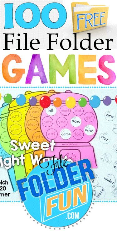 Download Game Game Play: This game is designed for up to five players, however you can add additional players by printing more gameboards and gumballs. Each player chooses a gumball machine as their board.  Gumballs go into a small jar (that can’t bee seen through) in the center.  Children take turns drawing a gumball, reading … Printable File Folder Games, Kindergarten Sight Word Games, Reading Center, File Folder Activities, The Oregon Trail, File Folder Games, Kindergarten Centers, Sight Words Kindergarten, Folder Games