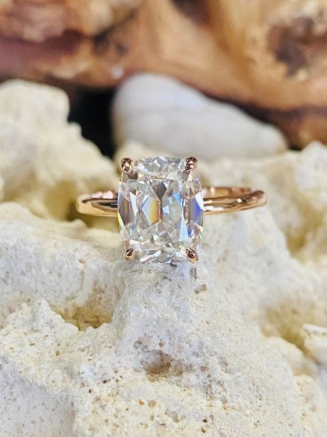 Antique Cushion Cut Moissanite Engagement Ring, 3.5 CT Elongated Cushion Wedding Ring, 14k Solid Gold Bridal Ring, Anniversary Ring For Gift It is a perfect choice for those who are looking for a dainty engagement or wedding ring set in 10K / 14K / 18K Yellow, Rose or White Gold, and 925 Sterling Silver. It is also a great gift for Mother's Day, Christmas, Valentine's Day, Birthday, Anniversary, or Celebration for any special occasion. Antique Elongated Cushion Engagement Ring, Old Mine Cushion Cut Engagement Ring, 2.5 Carat Elongated Cushion, Antique Old Mine Cut Engagement Ring, Elongated Antique Cushion Engagement Ring, 1 5 Carat Cushion Engagement Ring, Old Mine Cushion Engagement Ring, Elongated Antique Cushion Cut, Antique Elongated Cushion Cut