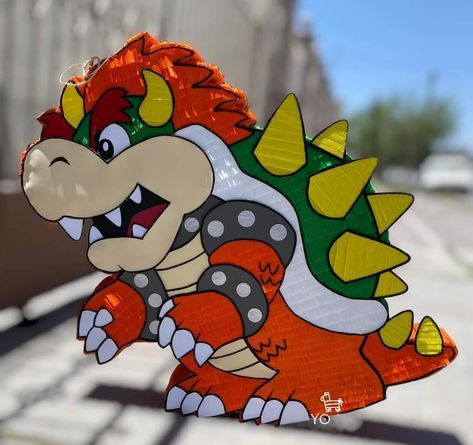 Bowser Pinata, Cardboard Ideas, Super Mario Bros Birthday Party, Mario Bros Birthday, Piñata Ideas, Princesa Peach, Mario Birthday, Super Mario Bros, Mario Bros