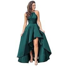 Bridesmaid Dresses High Low, Formal Gowns For Women, Prom Dresses Halter, Asymmetrical Prom Dress, Satin Formal Gown, High Low Evening Dresses, High Low Bridesmaid Dresses, High Low Prom Dress, Formal Prom Dresses Long