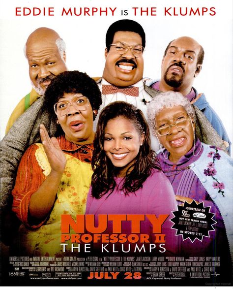 Nutty Professor II: The Klumps (2000) advertisement featured in SPIN magazine Murphy Actor, Wanda Sykes, Nutty Professor, Batman Comic Wallpaper, At Home Movie Theater, Mi Life, School House Rock, Eddie Murphy, Family Night