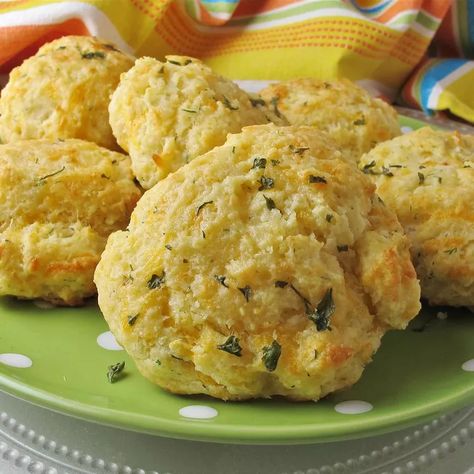 Garlic-Herb Butter Drop Biscuits Recipe Cheddar Herb Biscuits, Butter Drop Biscuits, Homemade Drop Biscuits, Herb Biscuits, Drop Biscuits Recipe, Homemade Garlic Butter, Sage Butter, Garlic Herb Butter, Drop Biscuits