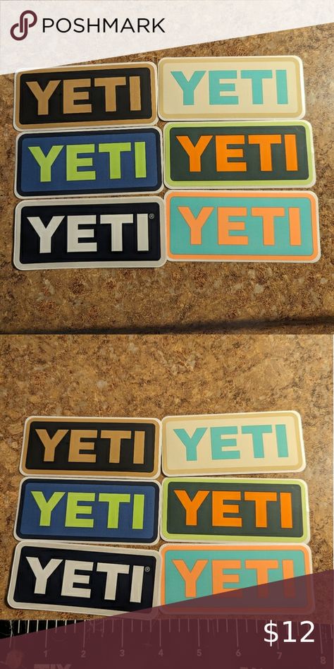 Set of 6 yeti stickers Yeti Stickers, Sticker Shop, Multi Color, Brand New, Closet, Fashion Tips, Clothes Design, Color