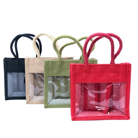 A perfect fit to hold 4 of our 60mL bottles of your choice! These sophisticated jute bags feature a clear window to show off the bottles, and dividers for protecting each one. Create your own custom gift set! *This product listing is for the bag only. Photos with product bottles are for demonstration purposes. To purchase a ready-made gift set like those pictured click here. Large Gift Bags, Jute Bag, Clear Windows, Clear Window, Product Listing, Jute Bags, Gift Packs, Garden Tote, Bagpack