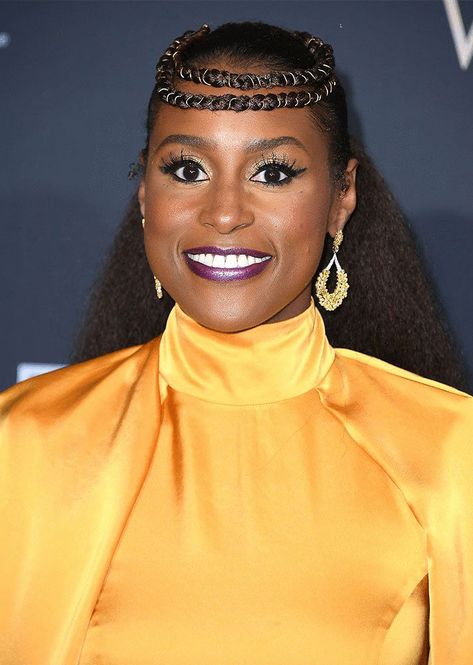 Issa Rae Cornrows, Hairstyles Avant Garde, Issa Rae Hair, Dreadlocks Styling, Issa Rae Hairstyles, New Black Hairstyles, Simple Natural Hairstyles, Hairstyle Color Ideas, Vampy Lipstick