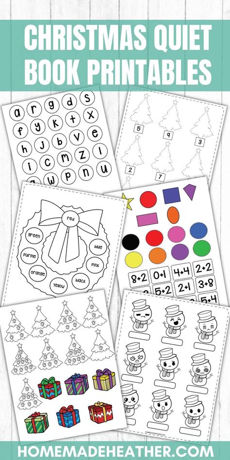 These Christmas Quiet Book Printables make the perfect activity for the holidays! Simply print each of the worksheets for hours of fun. Quiet Book Printables, Christmas Quiet Book, Book Printables, Christmas Sheets, Bingo Sheets, Handprint Christmas, Spring Printables, Quiet Activities, Free Printable Gift Tags