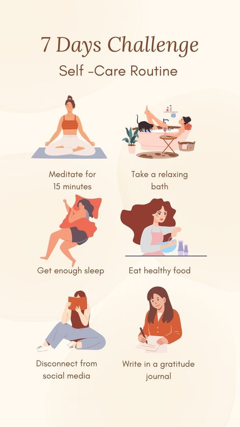 7 Days Self Care Challenge - Transformative Self-Care Routine and Ideas Challenge Self Care, Self Care Challenge, Challenge Ideas, A Daily Routine, 7 Day Challenge, Self Care Ideas, Day Challenge, Self Care Routine, Healthy Foods To Eat