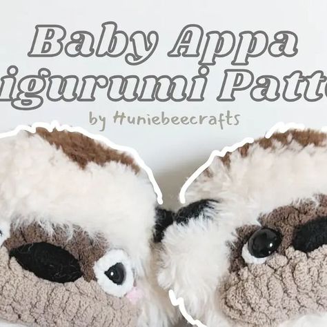 Appa Sewing Pattern, Crochet Appa Free Pattern, Appa Crochet Pattern, Appa Crochet Pattern Free, Appa Crochet, Appa Crochet Tapestry, Appa Hat Crochet Pattern, Crochet Appa Plushie, Appa Avatar Plush