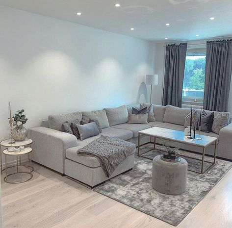 White Walls Grey Floor Decor, Grey House Interior Decor Living Room, Living Room Decor Grey Wood Floor, Sofa Color Ideas Living Room, White Grey Home Decor, Grey Inspired Living Room, Modern Gray Living Room Ideas, Living Room Designs Gray, Grey And White Living Room Ideas