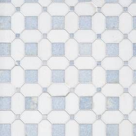 Thassos Blue Celeste Basket Weave Marble Mosaic