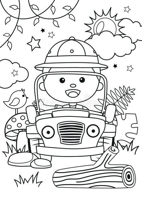 Preschool Jungle, Jungle Coloring Pages, Adventure Forest, Camping Coloring Pages, Jungle Thema, Deco Jungle, Love Coloring Pages, Coloring Art, Drawing Color