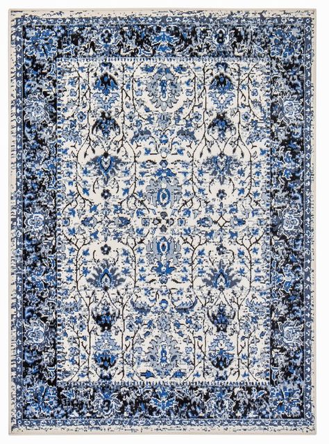 Grey Carpet Bedroom, Modern Carpets Design, Area Rug Dining Room, Blue Gray Area Rug, Blue And White Rug, Blue Bonnet, Dollhouse Rug, Carpet Decor, Blue White Decor