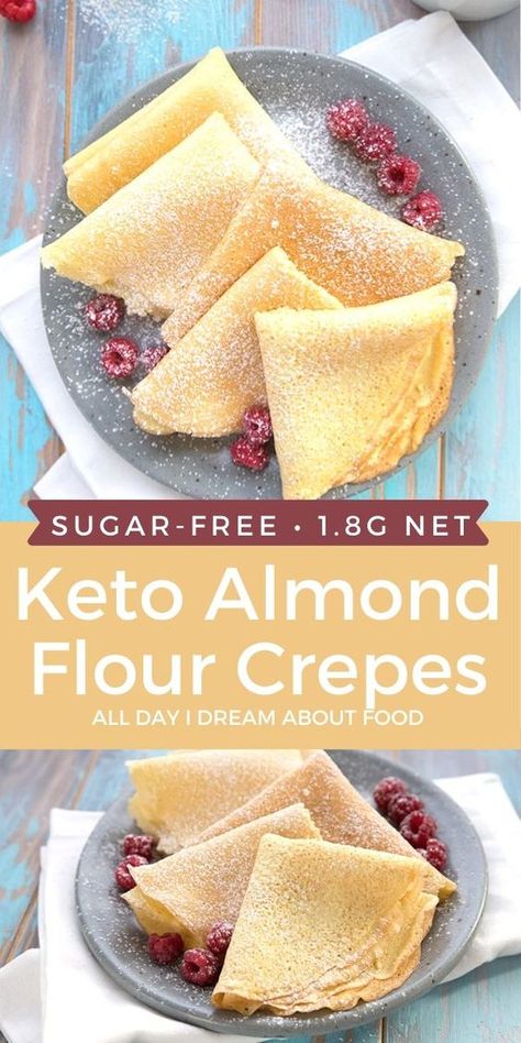 Almond Flour Crepes, Keto Brood, Stay Flexible, Keto Breakfasts, Postre Keto, Keto Recipes Breakfast, Keto Diet Breakfast, Keto Pancakes, Low Carb Dessert