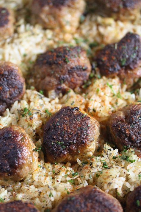 Leftover Meatball Recipes, One Pot Casserole, Sausage Meatballs Recipes, Ham And Cheese Pasta, Ground Beef Meatballs, Leftover Meatballs, Sausage Rice, Meatballs And Rice, Baked Meatballs