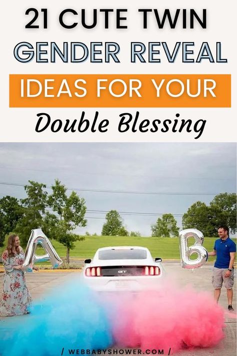 Get ready for double the fun and excitement with our curated collection of 21 unique Twin Gender Reveal Ideas! From innovative themes to creative games, these ideas will deliver a memorable announcement for your double blessing. Check out these exciting twin gender reveal ideas here and celebrate this magical milestone in a way as unique as your upcoming duo of joy! #twingenderrevealideas #uniquegenderrevealideas Twin Gender Reveal Ideas, Boho Gender Reveal Party, Boho Gender Reveal, Twin Baby Shower Theme, Gender Reveal Ultrasound, Twin Gender Reveal, Gender Reveal Unique, Confetti Gender Reveal, Gender Reveal Themes