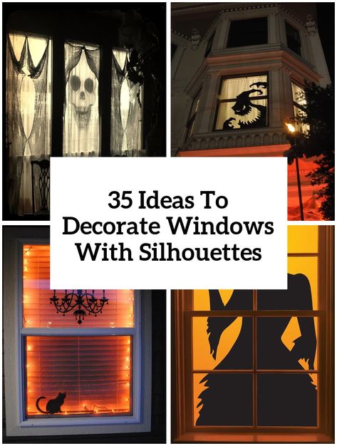 Diy Halloween Window Silhouettes, Diy Halloween Window, Halloween Window Display, Halloween Window Silhouettes, Halloween Window Clings, Halloween Window Decorations, Halloween Decor Diy, Decoration Restaurant, Halloween Window