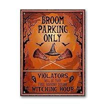 Broom Parking Sign, Broom Parking, Witchy Friends, Imprimibles Halloween, Black Cat Decor, Witch Signs, Wiccan Decor, Parking Sign, Witch Broom