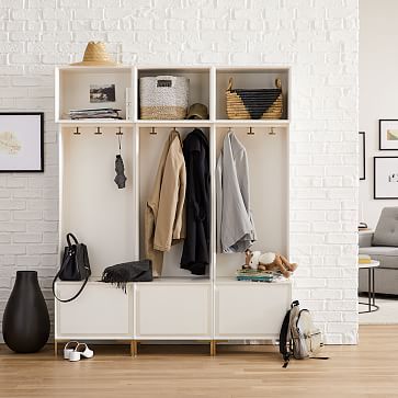 White Hall Tree, Black Display Cabinet, Entryway Hall Tree, Entryway Hall, Hall Trees, Entryway Cabinet, Oversized Furniture, Mud Room Storage, Modern Entryway