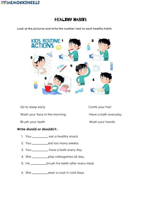 Grade 2 Science Worksheets, Healthy Habits For Kids, Grade 2 Science, Brain Teasers For Kids, Holiday Worksheets, Kids Worksheets, Sleep Habits, Healthy Sleep Habits, Kids Worksheets Printables