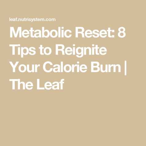 Metabolic Reset: 8 Tips to Reignite Your Calorie Burn | The Leaf Metabolism Reset, Metabolic Reset, Calorie Burn, Protein Rich Foods, Increased Energy, Calorie Deficit, Tips For Women, Calorie Intake, The Leaf