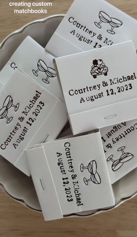 Custom Wedding Matchbooks, Courtney Steeves, Wedding Personal Touches, Matchbooks Wedding, Custom Matchbooks, Wedding Present Ideas, February Wedding, Present Ideas, Wedding Present