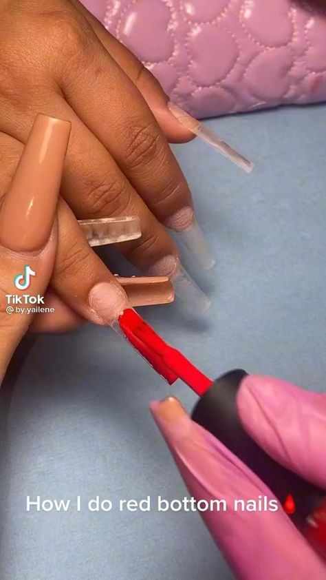 Pin by VarietyPressedBoutique on Nails [Video] in 2022 | Red bottom nails, Acrylic nails, Stylish nails Red Bottom Nails Acrylic, Bottom Nails, Red Bottom Nails, Nail Tutorial Videos, Business Nails, Acrylic Nails At Home, Nail Techniques, Long Acrylic Nail Designs, Diy Acrylic Nails