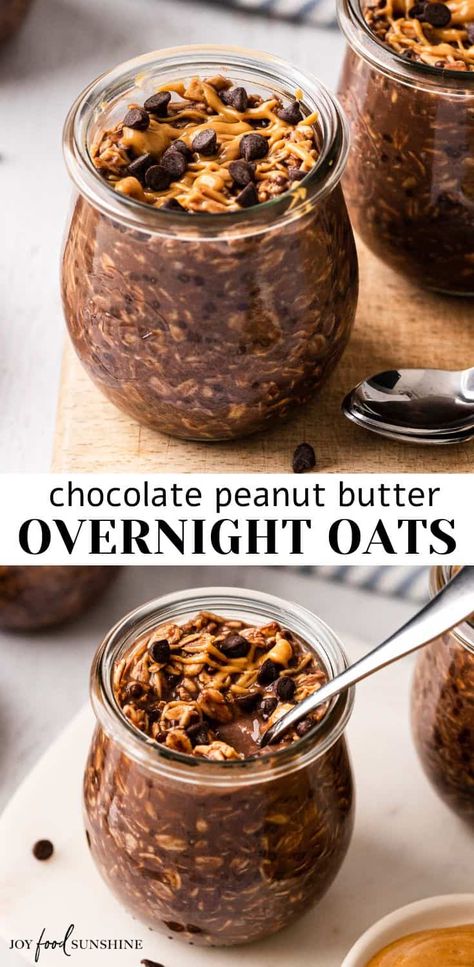 Overnight Oats Aesthetic, Chocolate Peanut Butter Overnight Oats, Healthy Chocolate Peanut Butter, Overnight Oats Recipe Easy, Best Overnight Oats Recipe, Chocolate Overnight Oats, Peanut Butter Overnight Oats, Protein Overnight Oats, Oat Recipes Healthy