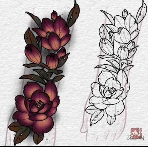 Traditional Tattoo Cover Up, Disney Sleeve Tattoos, Neo Tattoo, Traditional Tattoo Flowers, Geometric Sleeve Tattoo, Tattoos To Cover Scars, Japanese Dragon Tattoo, Magic Tattoo, Painting Tattoo