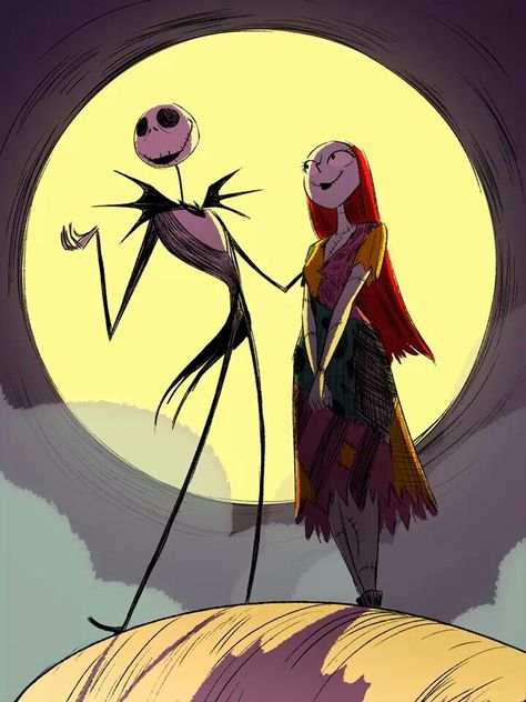 Jack & Sally Nightmare Before Christmas Pictures, Jack Y Sally, Jack Nightmare Before Christmas, Nightmare Before Christmas Drawings, Nightmare Before Christmas Wallpaper, Sally Nightmare, Tim Burton Art, Sally Nightmare Before Christmas, Tim Burton Films