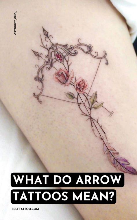 Bow Arrow Tattoos, Miniature Tattoos, Archer Tattoo, Self Tattoo, Meaning Of Arrow Tattoo, Sagittarius Tattoo Designs, Arrow Tattoos For Women, 42 Tattoo, Membentuk Alis