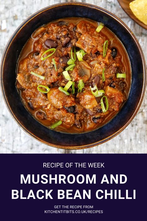 One of my favourite batch cooks. It's one that requires minimal time and effort to make. And, in case you need any more convincing to give this one a try, here's what one of my followers had to say; "I’ve cooked your delicious mushroom and black bean chilli and it was a storming success." #recipe #familymealplanning #stressfreemeals #homecooking #veggiechilli #eatmoreveg #chilli #quickandeasymeals #pulses #storecupboardcooking #batchcook #batchcooking Black Bean Chili Recipe Vegetarian, Veggie Chilli Recipe, Crockpot Mushrooms, Black Bean Chilli, Veggie Chilli, Mushroom Chili, Chili Recipe With Black Beans, Chilli Recipe, Vegetarian Chili Recipe