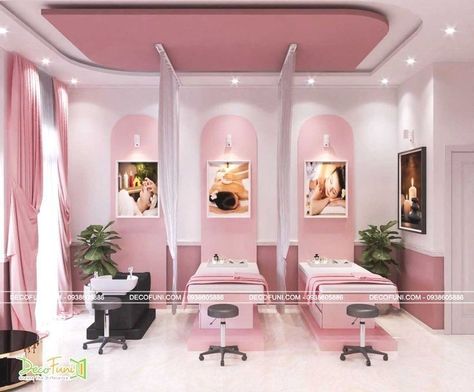 Luxury Nail Spa Interior Design, Nail Spa Interior Design, Meja Industrial, Nail Salon Interior Design, Nail Salon Interior, Esthetician Room Decor, Esthetics Room, Spa Room Decor, Spa Interior Design