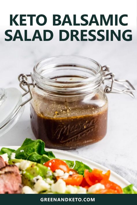 Creamy Balsamic Vinaigrette, Keto Sauce, Simple Balsamic Vinaigrette, Low Carb Salad Dressing, Keto Condiments, Balsamic Dressing Recipe, Creamy Balsamic Dressing, Shallot Vinaigrette, Keto Salad Dressing