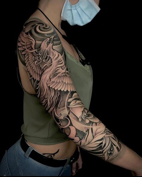 Pheonix Thigh Piece, Leg Phoenix Tattoos Women, Phoenix Leg Sleeve Tattoo, Pheonix Tattoo For Women Arm Sleeve, Upper Arm Phoenix Tattoos For Women, Pheonix Sleeve Tattoos For Women, Phoenix Half Sleeve Tattoo For Women, Phoenix Arm Sleeve Tattoo, Pheonix Sleeve Tattoos