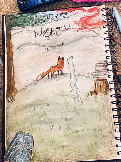 Therian Journal, Fox Drawing Sketches, Earth Art Drawing, Spirit Of The North, Cats Art Drawing, Y2k Art, Warrior Cats Fan Art, Fox Painting, Warriors Cats