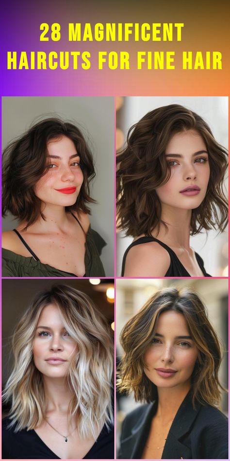 Choose from 28 elegant and volumizing haircuts for fine hair in 2024, each designed to give you a chic, stylish look that�s sure to impress. Fall Hair For Fine Hair, Celebs With Fine Hair, Haircut For Volume Fine Hair, Womens Haircuts For Fine Hair, 2024 Bob Hair Trends Fine Hair, Volumizing Haircuts For Fine Hair, Haircut For Thinning Hair Women, Best Haircut For Fine Hair, Haircuts For Fine Curly Hair