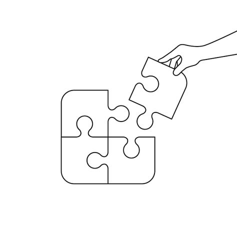 Concept teamwork metaphor outline style ... | Premium Vector #Freepik #vector #puzzle #jigsaw-puzzle #puzzle-pieces #puzzle-shape Puzzle Shape, Puzzle Graphic, Puzzle Jigsaw, The Missing Piece, Poster Ideas, Hand Sketch, Missing Piece, The Missing, Puzzle Pieces