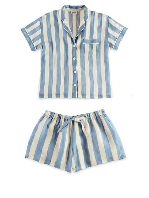 Sleepy Jones Marina Short Sleeve Pajama Shirt and Paloma Pajama Short Pajamas For Teens, Pijamas Women, Striped Pajama, Pyjama Satin, Summer Pajamas, Trendy Swimwear, Cute Pajamas, Satin Pyjama Set, Victoria Secrets