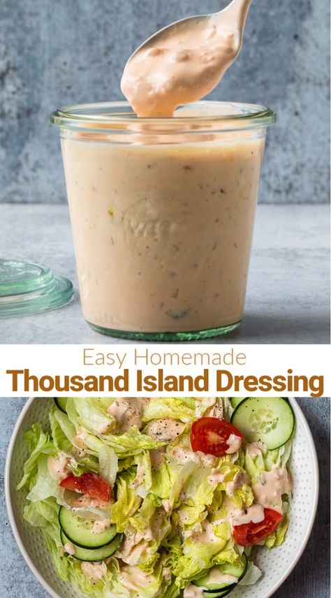 Thousand Island Salad Dressing Recipes, Homemade 1000 Island Dressing, Mayonnaise Based Salad Dressing, Homemade Thousand Island Dressing Easy, Thousand Island Dressing Recipe Easy, Mayo Based Salad Dressing, Thousand Island Dressing Recipe Homemade, Mayo Dressing Recipe, Dressing With Mayo