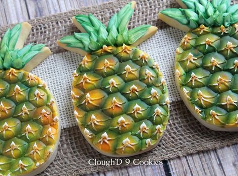 Fruit Cake Decoration, Pineapple Cookie, Luau Cookies, Hawaiian Cookies, Pineapple Cookies, Amazing Cookies, Fruit Cookies, Paint Cookies, Summer Cookies