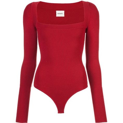 Square Neckline Top, Png Outfits, Wardrobe Capsule, Red Jumper, Red Bodysuit, School Clothes, Kaia Gerber, Square Neck Top, Red Sweater